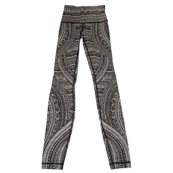 Lululemon Entwined Wunder Under Pant Hi-rise 50 Ice‎ Grey Black 20” Women Size 4 - Picture 1 of 5